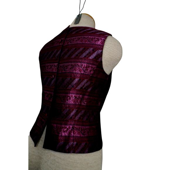 Scott McClintock Petite Millennium 2000 Purple Brocade Tank Top Sz 6 Y2K USA - Picture 6 of 7